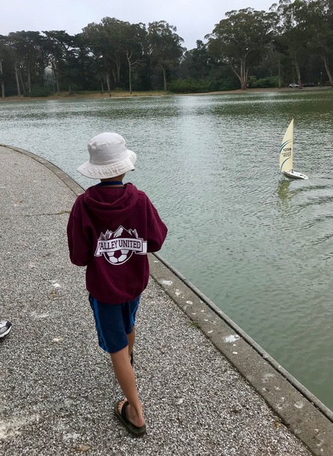 keeping up with the boat on the run