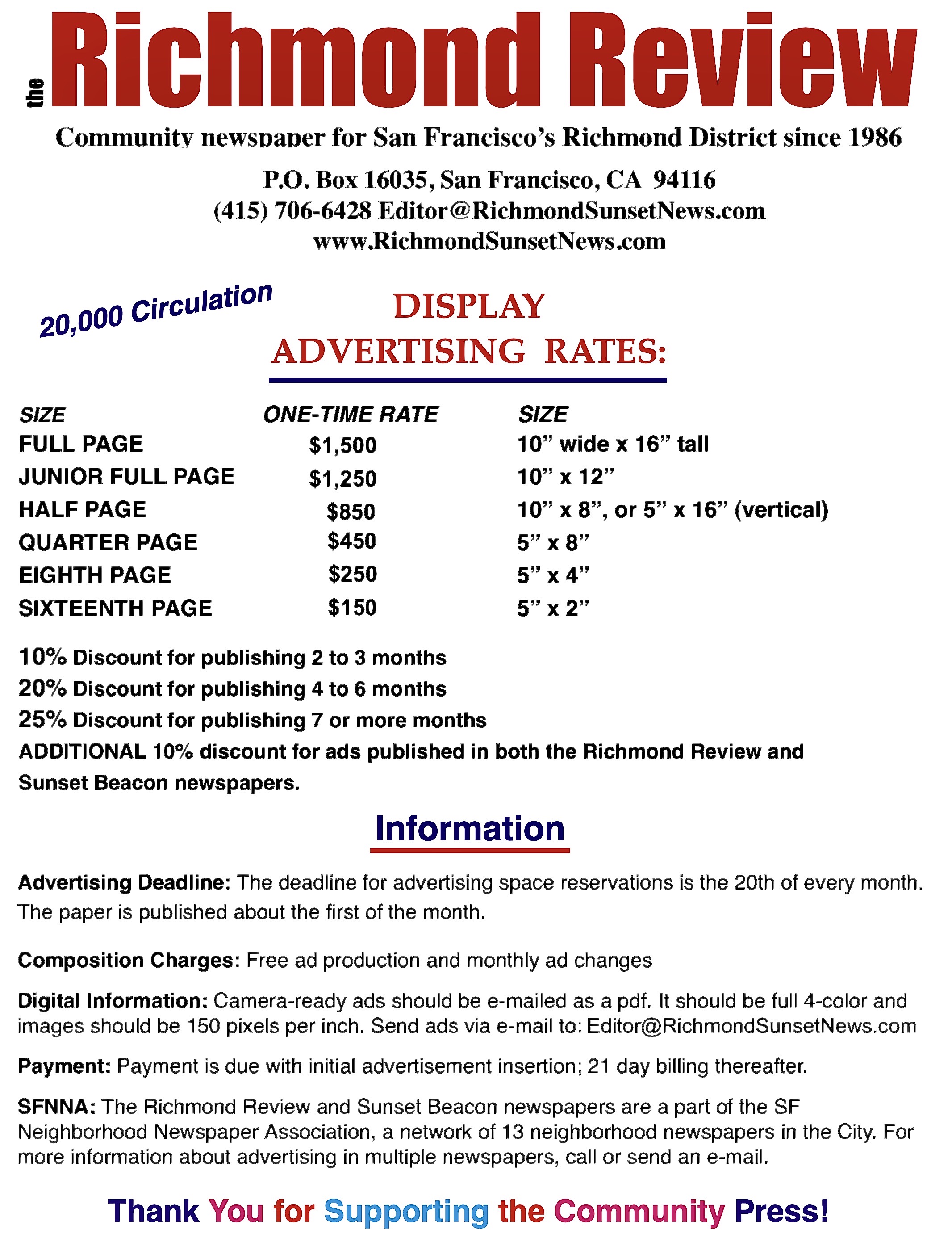 RR Rate sheet 2021 RSN