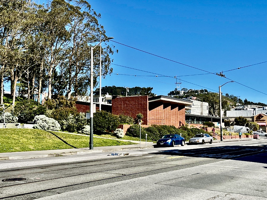 Two Views: The Parkside Library as seen in 1950 when it was under construction and in February, 2022.